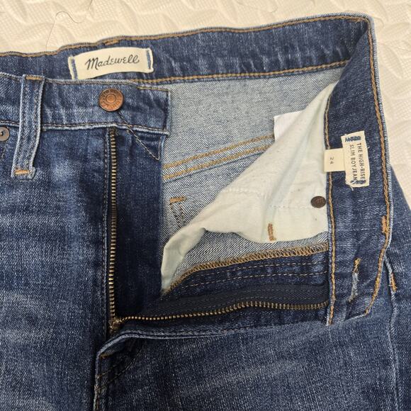Madewell Jeans Womens 24 High Rise Slim BoyJean Boyfriend Relaxed Ankle Normcore - Picture 4 of 10